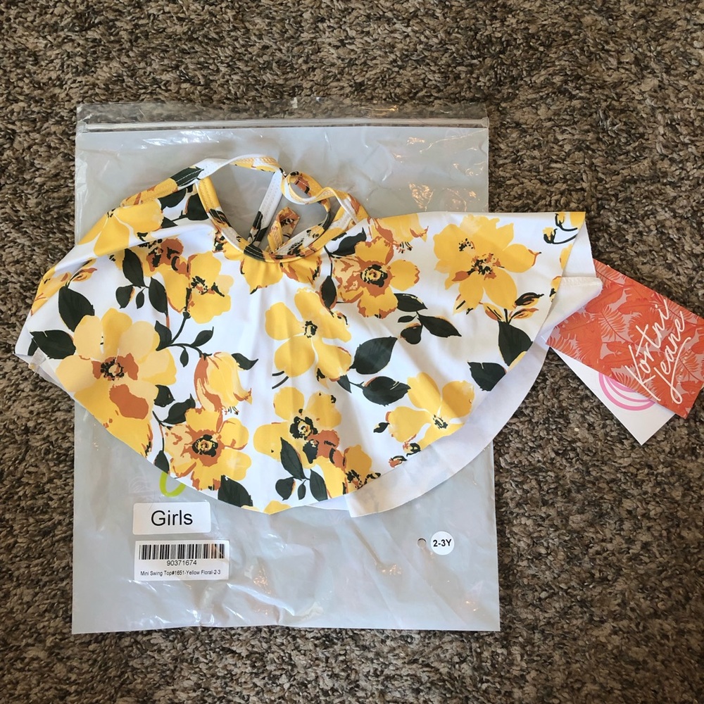 Kortni Jeane Yellow Floral Swing Top